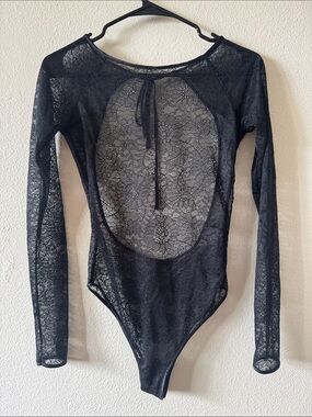 Parade - Black Lace Long-Sleeve Bodysuit - Size S
